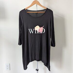 NWOT Black INC Graphic Summer Blouse